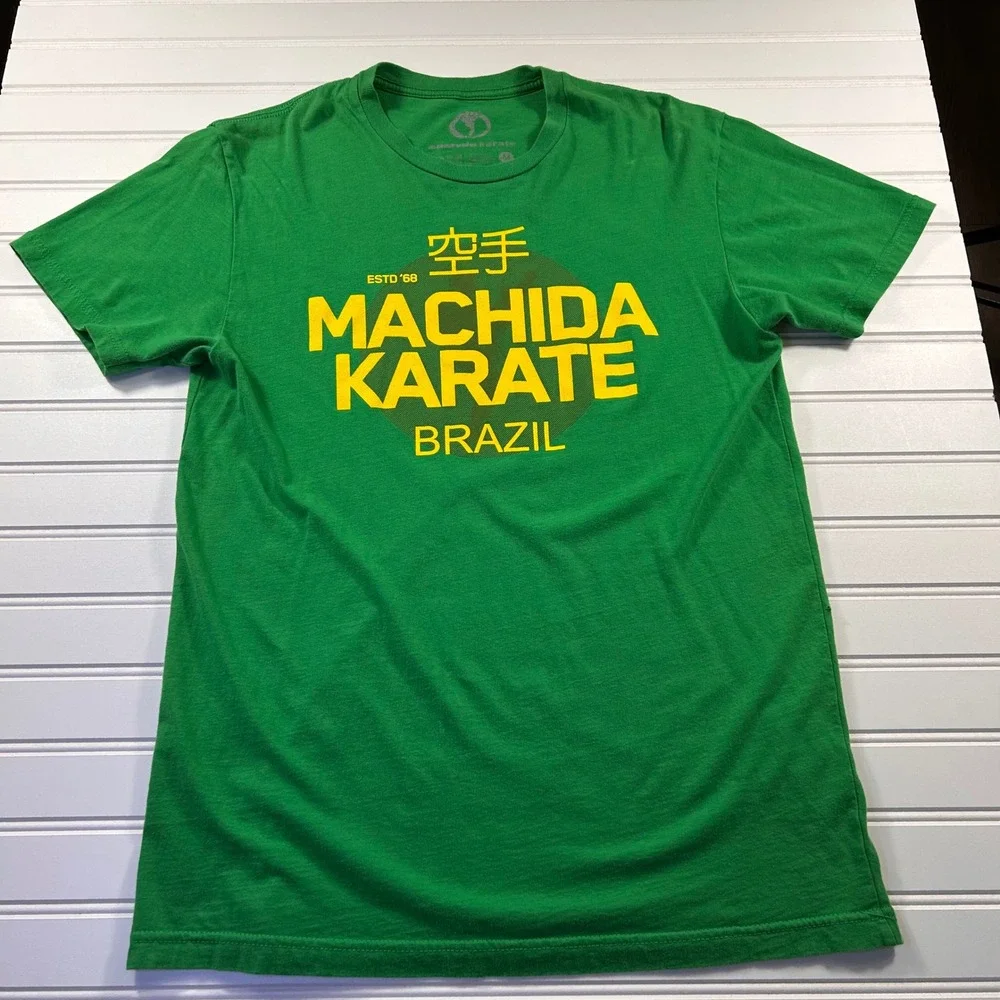 FLAWED Roots of Fight Machida Karate Brazil Graphic T-Shirt Men Medium Green MMA - Picture 1 of 10